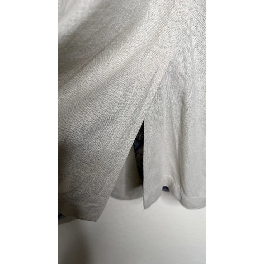 Alan Flusser Mens XL Linen Blazer Beige Summer Sport Coat Coastal Preppy Yacht